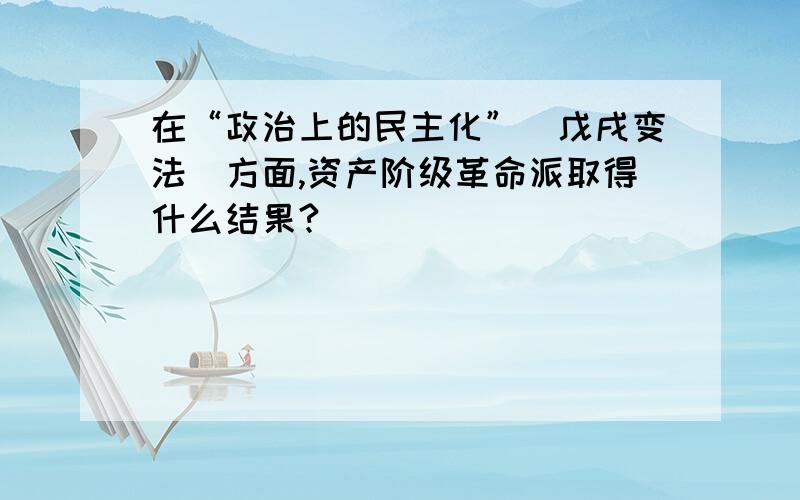 在“政治上的民主化”（戊戌变法）方面,资产阶级革命派取得什么结果?