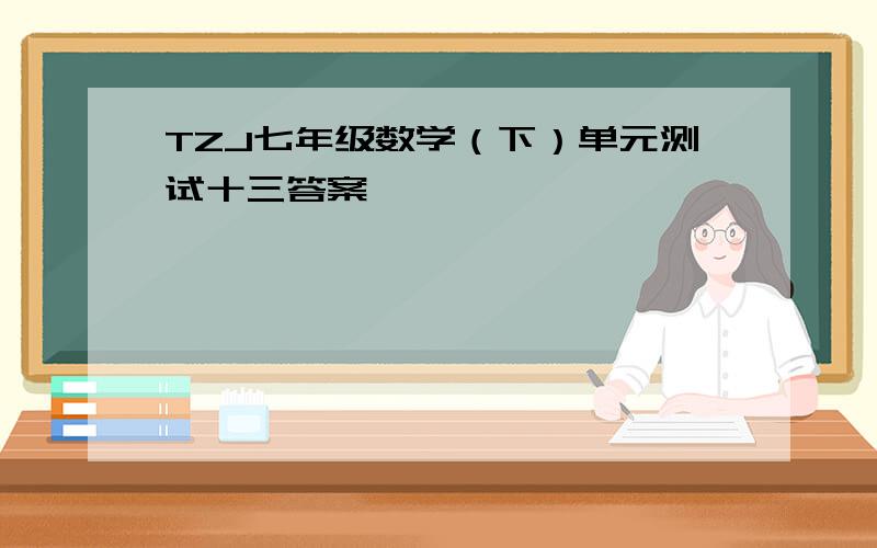 TZJ七年级数学（下）单元测试十三答案