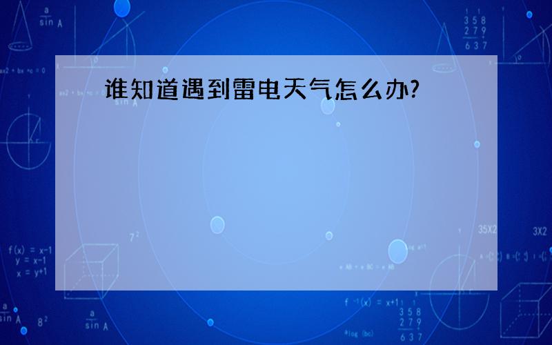 谁知道遇到雷电天气怎么办?