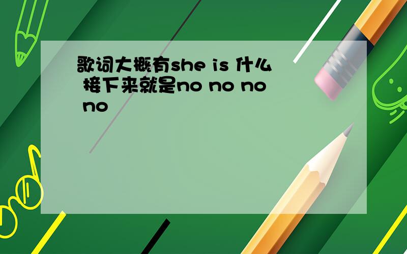 歌词大概有she is 什么 接下来就是no no no no