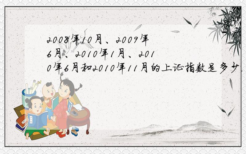 2008年10月、2009年6月、2010年1月、2010年6月和2010年11月的上证指数是多少.