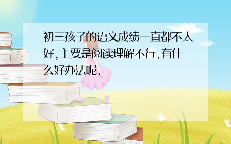 初三孩子的语文成绩一直都不太好,主要是阅读理解不行,有什么好办法呢.