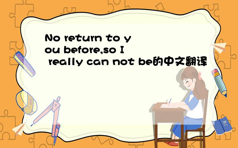 No return to you before,so I really can not be的中文翻译