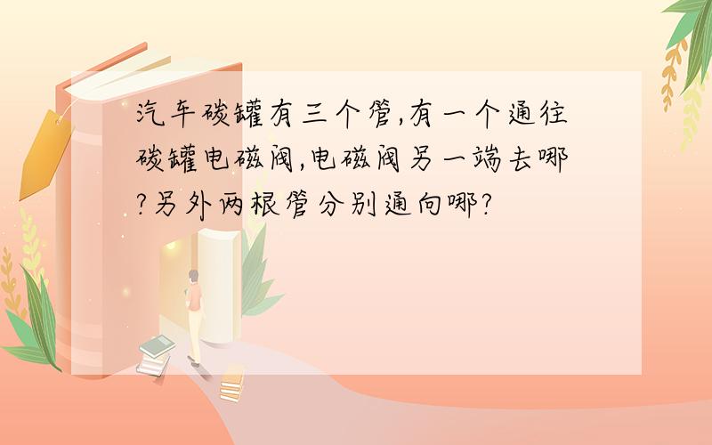 汽车碳罐有三个管,有一个通往碳罐电磁阀,电磁阀另一端去哪?另外两根管分别通向哪?