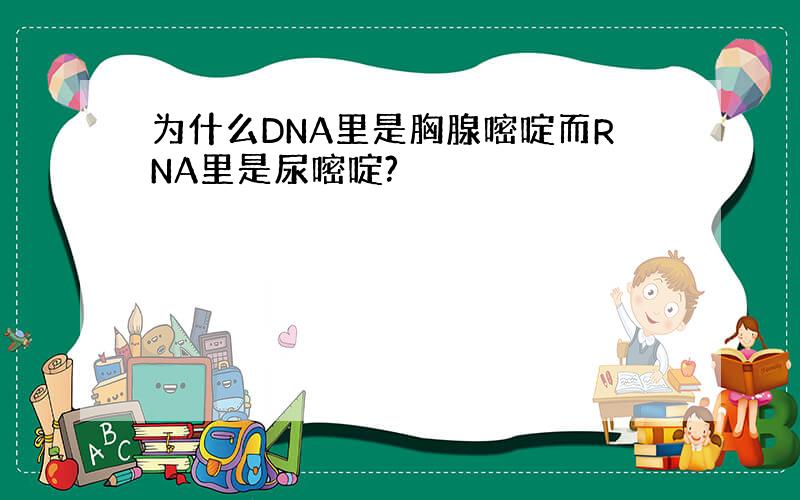 为什么DNA里是胸腺嘧啶而RNA里是尿嘧啶?