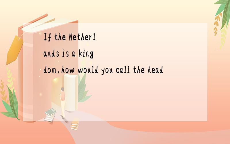 If the Netherlands is a kingdom,how would you call the head