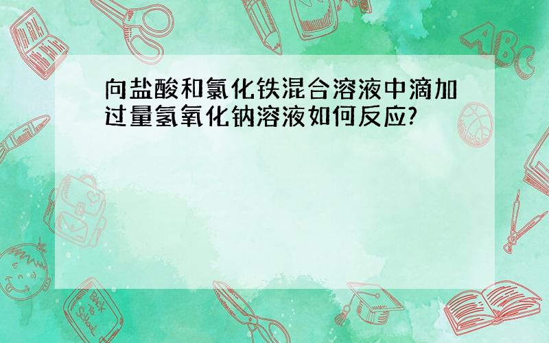 向盐酸和氯化铁混合溶液中滴加过量氢氧化钠溶液如何反应?