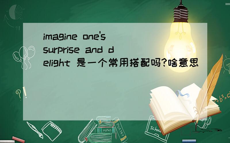 imagine one's surprise and delight 是一个常用搭配吗?啥意思