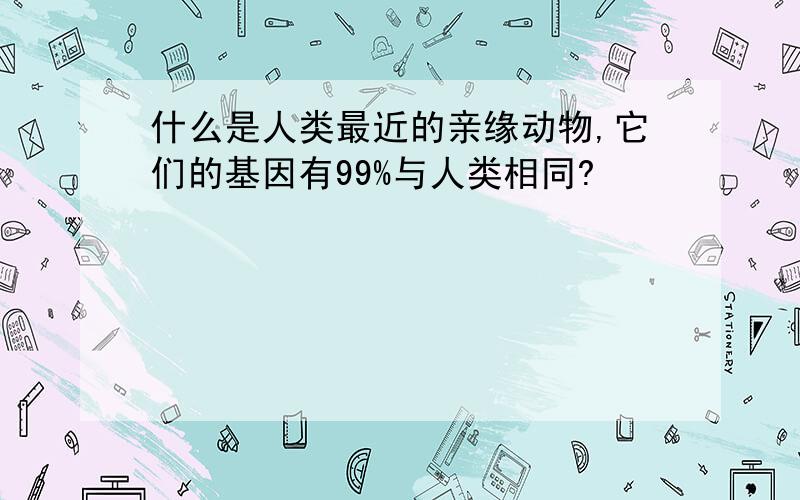 什么是人类最近的亲缘动物,它们的基因有99%与人类相同?