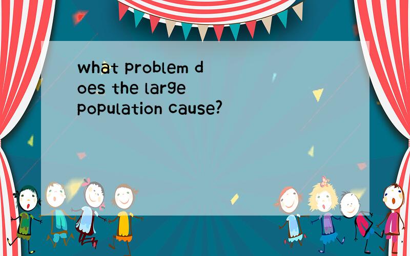 what problem does the large population cause?