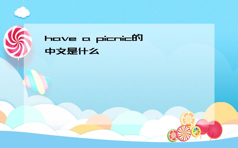 have a picnic的中文是什么