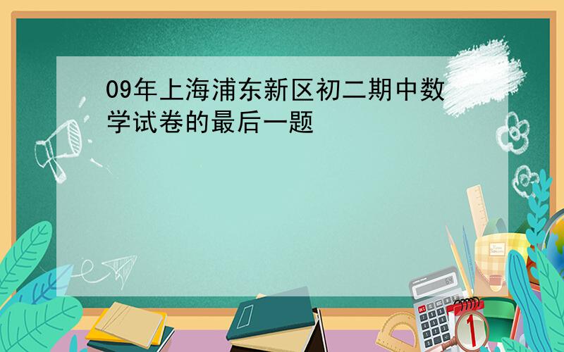 09年上海浦东新区初二期中数学试卷的最后一题