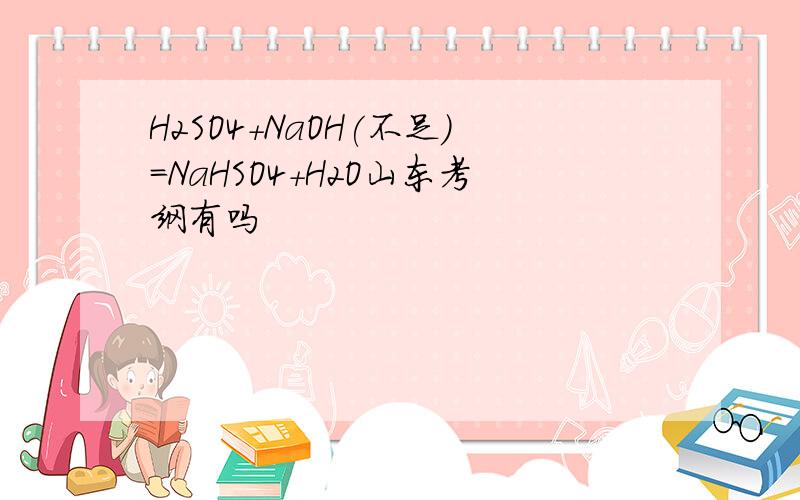 H2SO4+NaOH(不足)=NaHSO4+H2O山东考纲有吗