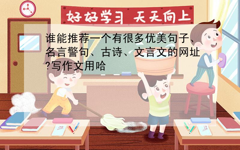 谁能推荐一个有很多优美句子、名言警句、古诗、文言文的网址?写作文用哈