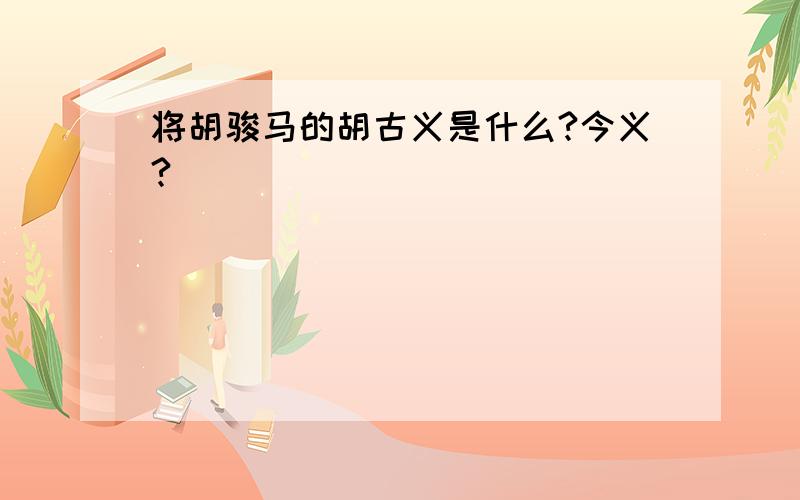 将胡骏马的胡古义是什么?今义?