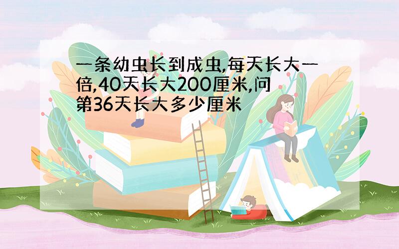 一条幼虫长到成虫,每天长大一倍,40天长大200厘米,问第36天长大多少厘米