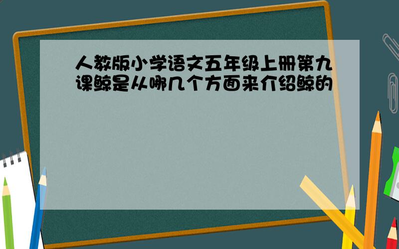 人教版小学语文五年级上册第九课鲸是从哪几个方面来介绍鲸的