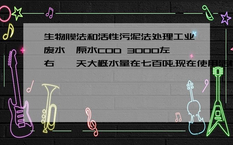 生物膜法和活性污泥法处理工业废水,原水COD 3000左右,一天大概水量在七百吨.现在使用活性污泥法,但是泡沫非常多,有