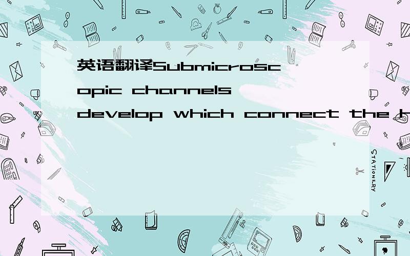 英语翻译Submicroscopic channels develop which connect the hetero