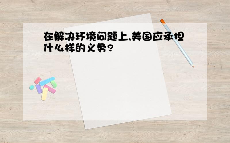 在解决环境问题上,美国应承担什么样的义务?