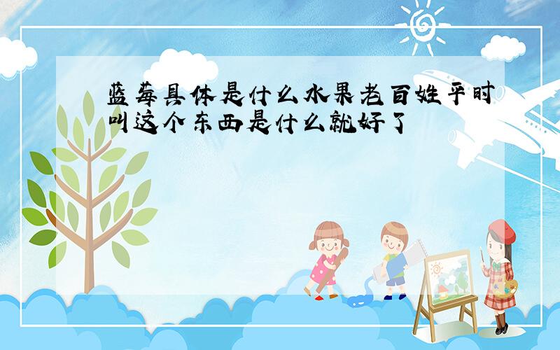 蓝莓具体是什么水果老百姓平时叫这个东西是什么就好了