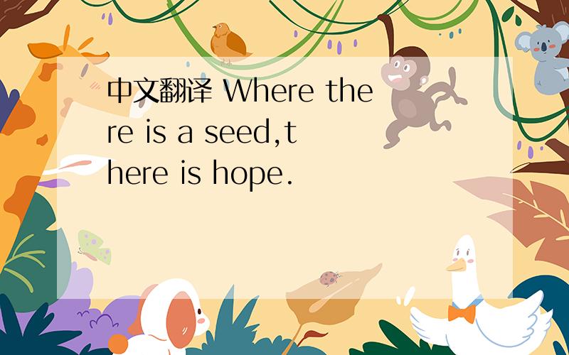 中文翻译 Where there is a seed,there is hope.