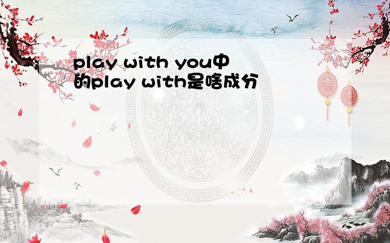 play with you中的play with是啥成分