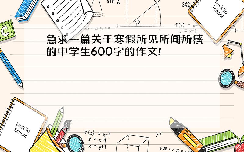 急求一篇关于寒假所见所闻所感的中学生600字的作文!