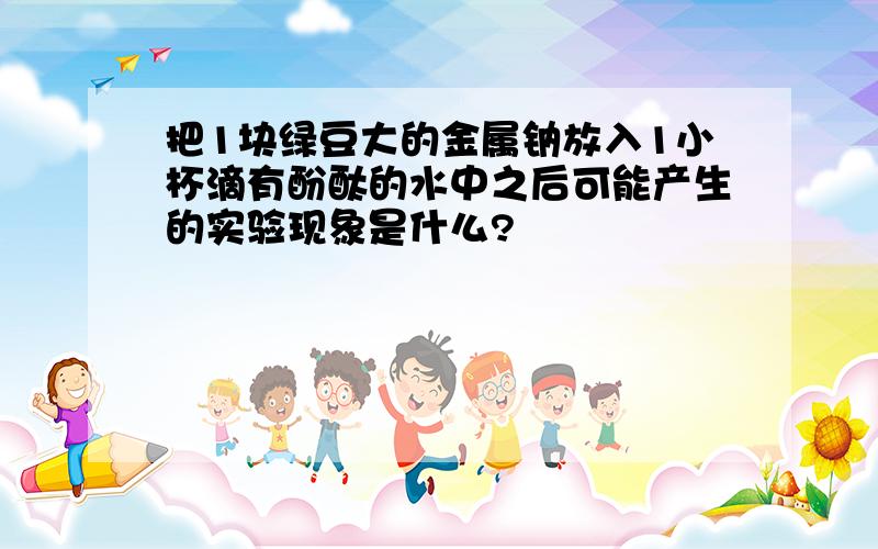 把1块绿豆大的金属钠放入1小杯滴有酚酞的水中之后可能产生的实验现象是什么?