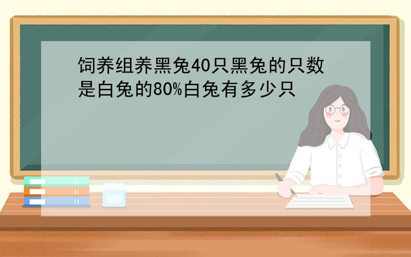 饲养组养黑兔40只黑兔的只数是白兔的80%白兔有多少只