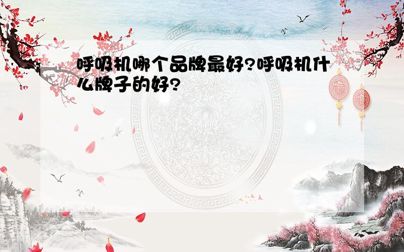 呼吸机哪个品牌最好?呼吸机什么牌子的好?