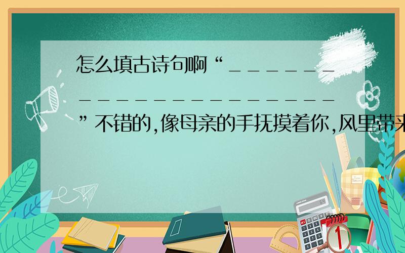 怎么填古诗句啊“____________________”不错的,像母亲的手抚摸着你,风里带来些新翻泥土的信息,混着青草