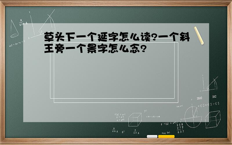 草头下一个延字怎么读?一个斜王旁一个景字怎么念?