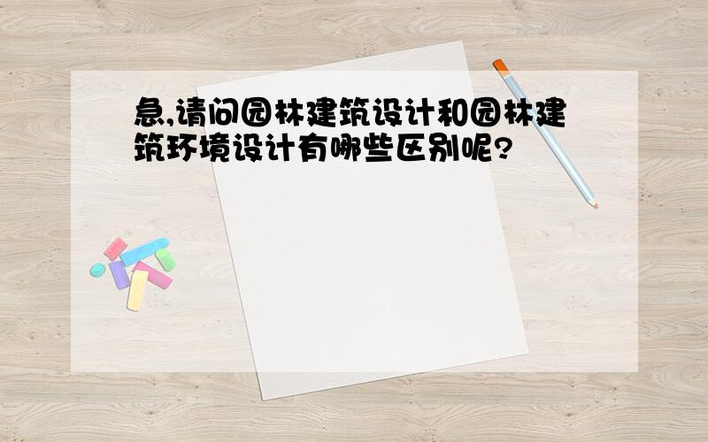 急,请问园林建筑设计和园林建筑环境设计有哪些区别呢?