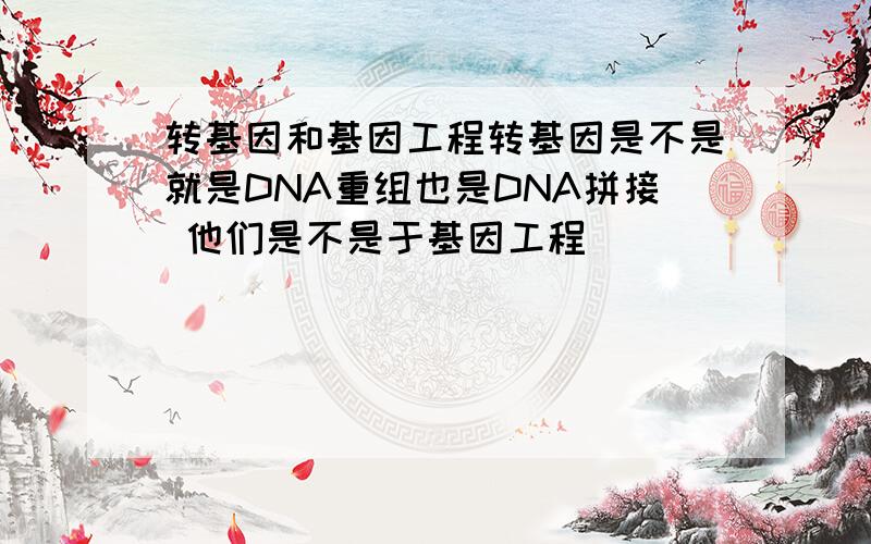 转基因和基因工程转基因是不是就是DNA重组也是DNA拼接 他们是不是于基因工程