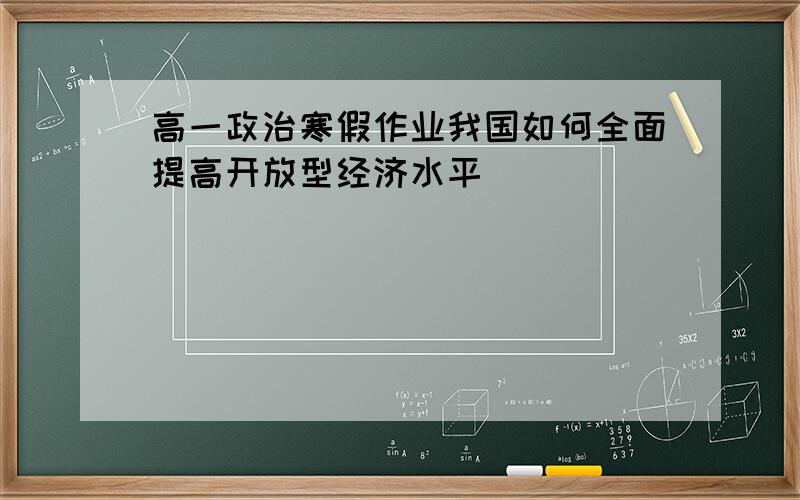 高一政治寒假作业我国如何全面提高开放型经济水平