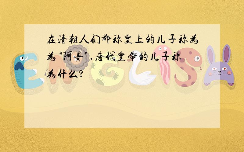 在清朝人们都称皇上的儿子称为为“阿哥”,唐代皇帝的儿子称为什么?