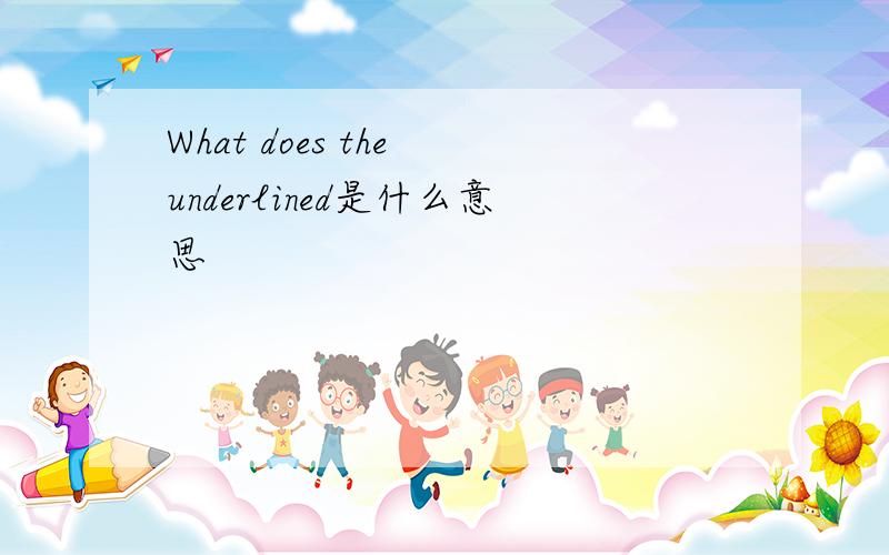 What does the underlined是什么意思