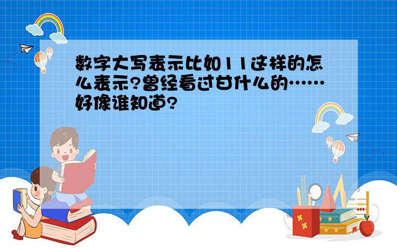 数字大写表示比如11这样的怎么表示?曾经看过甘什么的……好像谁知道?