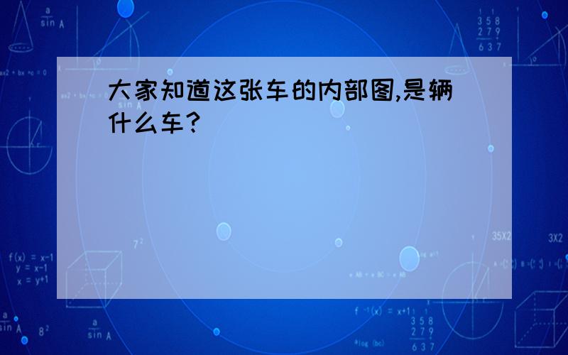 大家知道这张车的内部图,是辆什么车?