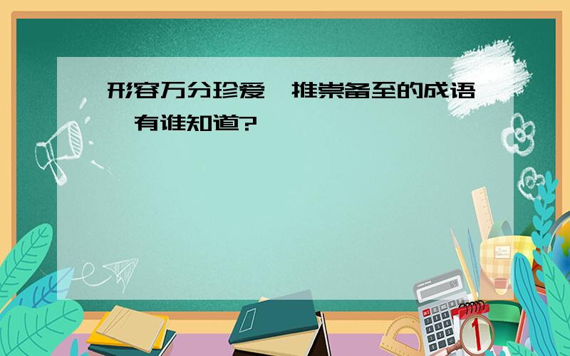 形容万分珍爱,推崇备至的成语,有谁知道?