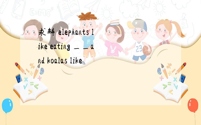 求解 elephants like eating __and koalas like