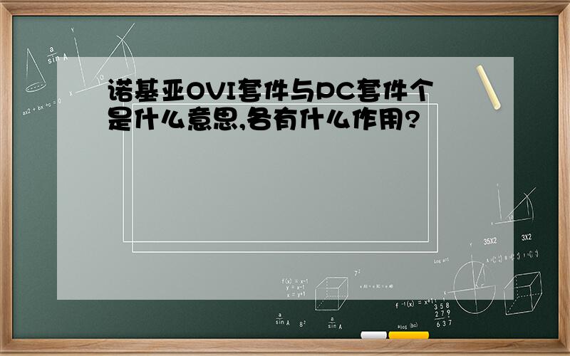 诺基亚OVI套件与PC套件个是什么意思,各有什么作用?