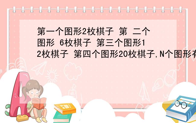 第一个图形2枚棋子 第 二个图形 6枚棋子 第三个图形12枚棋子 第四个图形20枚棋子,N个图形有多少个棋子