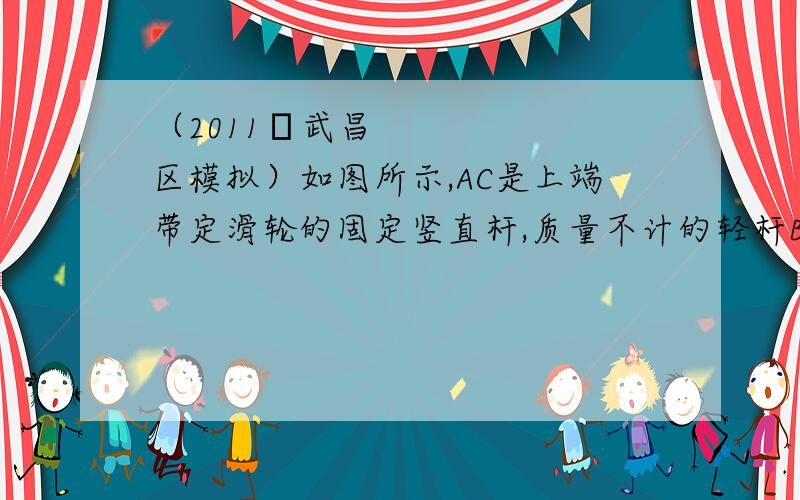 （2011•武昌区模拟）如图所示,AC是上端带定滑轮的固定竖直杆,质量不计的轻杆BC一端通过铰链固定在C点,