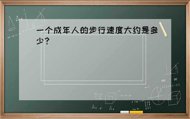 一个成年人的步行速度大约是多少?