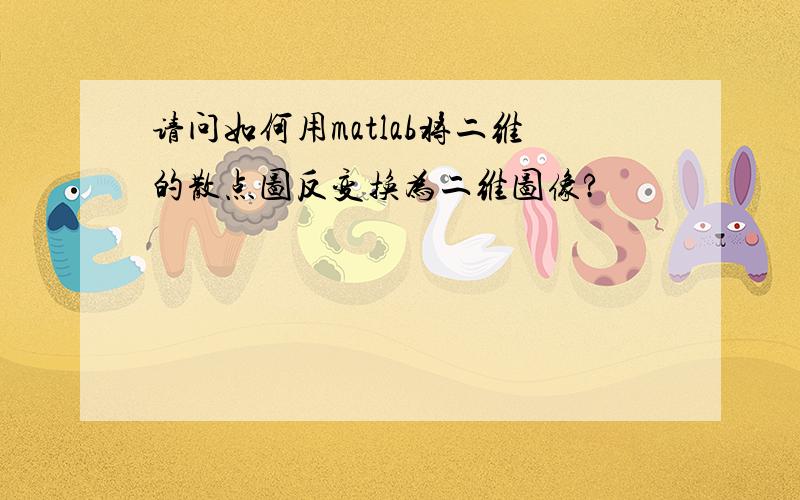 请问如何用matlab将二维的散点图反变换为二维图像?