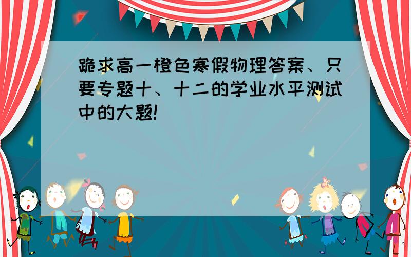 跪求高一橙色寒假物理答案、只要专题十、十二的学业水平测试中的大题!