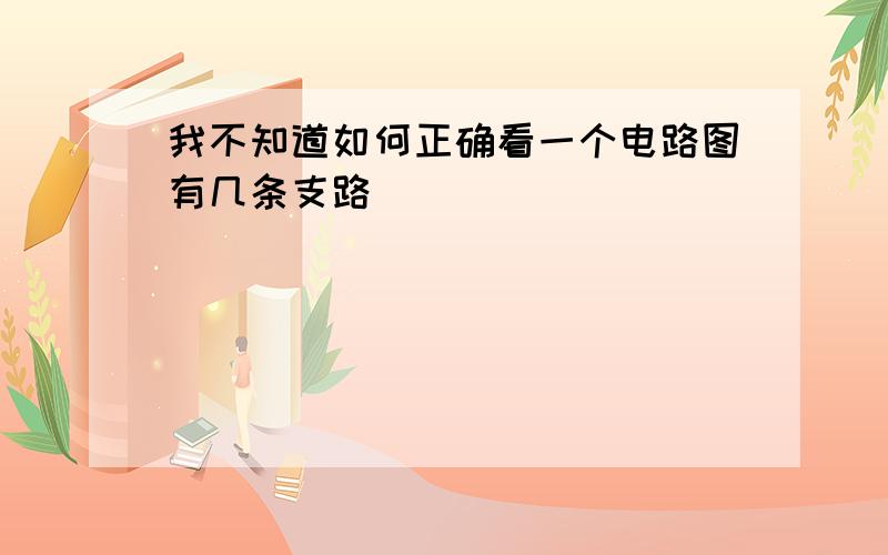 我不知道如何正确看一个电路图有几条支路