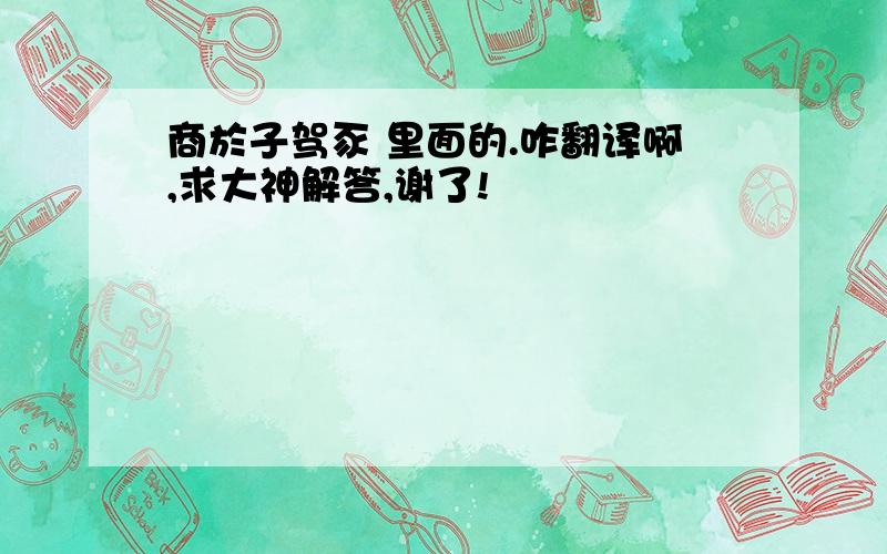 商於子驾豕 里面的.咋翻译啊,求大神解答,谢了!